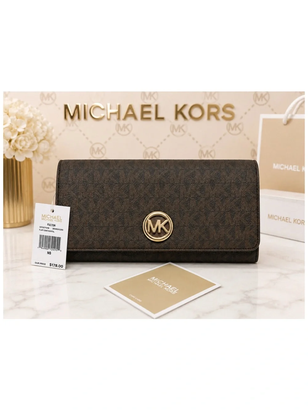 Michael Kors Fulton Flap Large Continental Wallet. NEW!